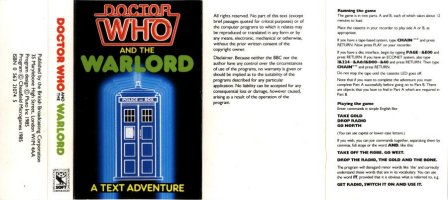 Dr Who And The Warlord box cover